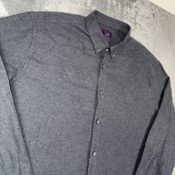 NWOT UNTUCKIT 3XL Long‎ Sleeve Gray Solid Flannel Button Down Shirt Soft - Picture 4 of 11